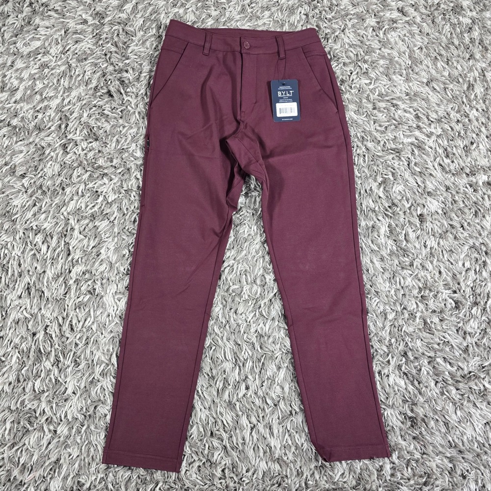 BYLT Premium Basics Everyday Pant 2.0 Slim Fit Maroon Size 32 EDAY2_PANT_MRN_32